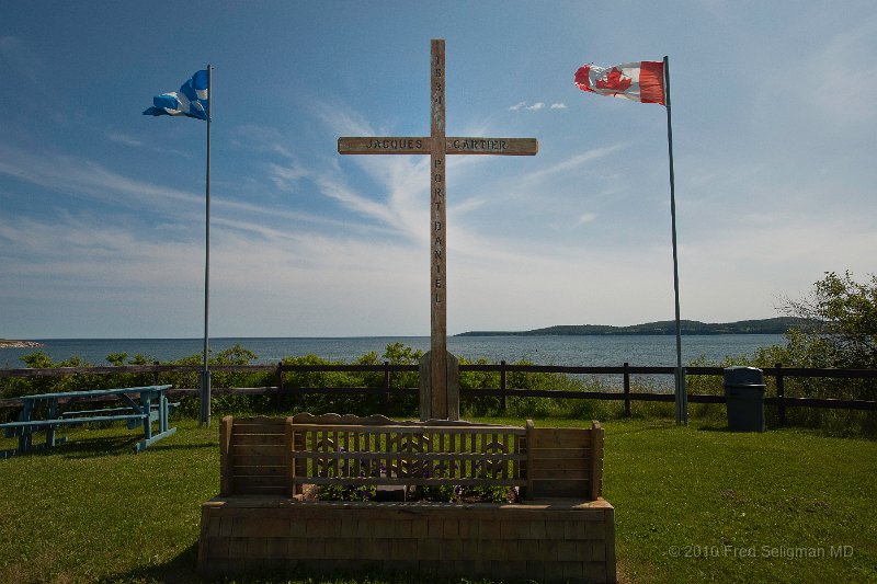 20100720_132920 Nikon D3-Edit.jpg - Marker, site of where Jacques Cartier landed in 1534, Port Daniel, QC.   This is the same year he discovered Montreal